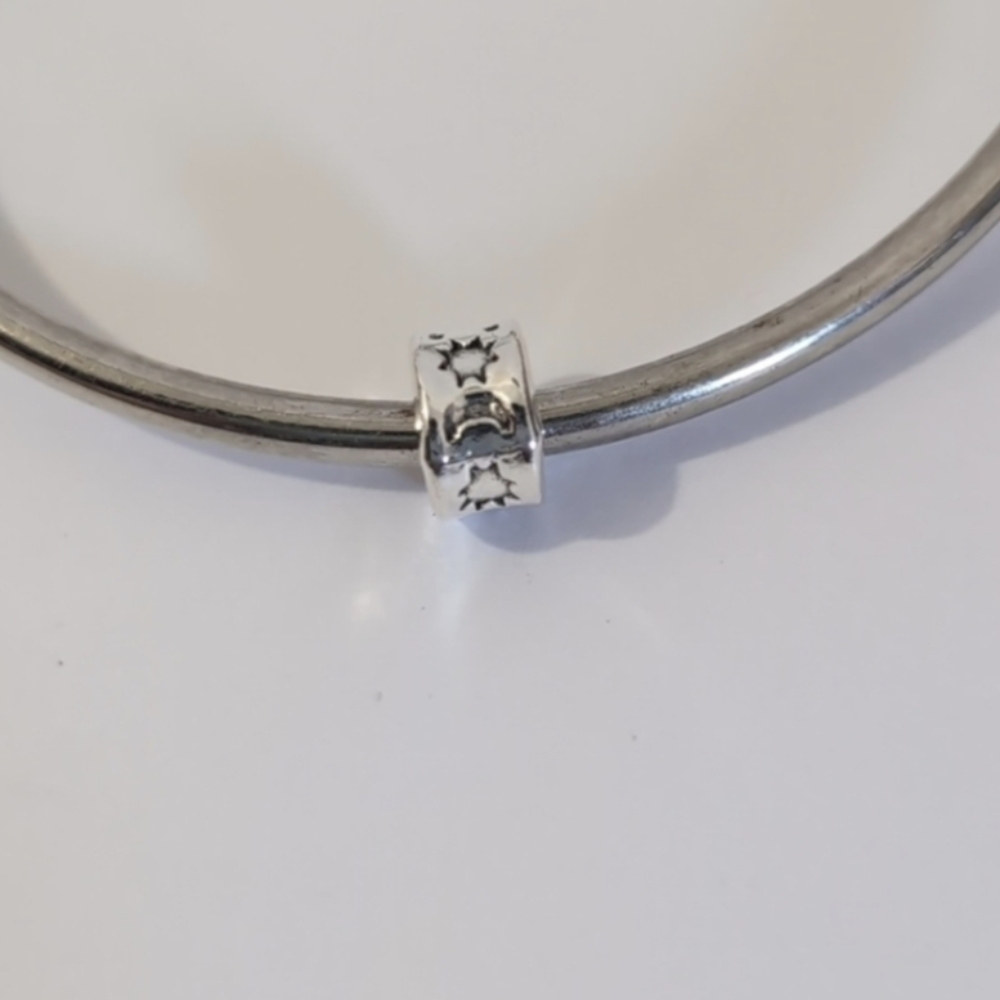 Silver Moon and Stars Spacer Charm for Pandora Style Bracelet